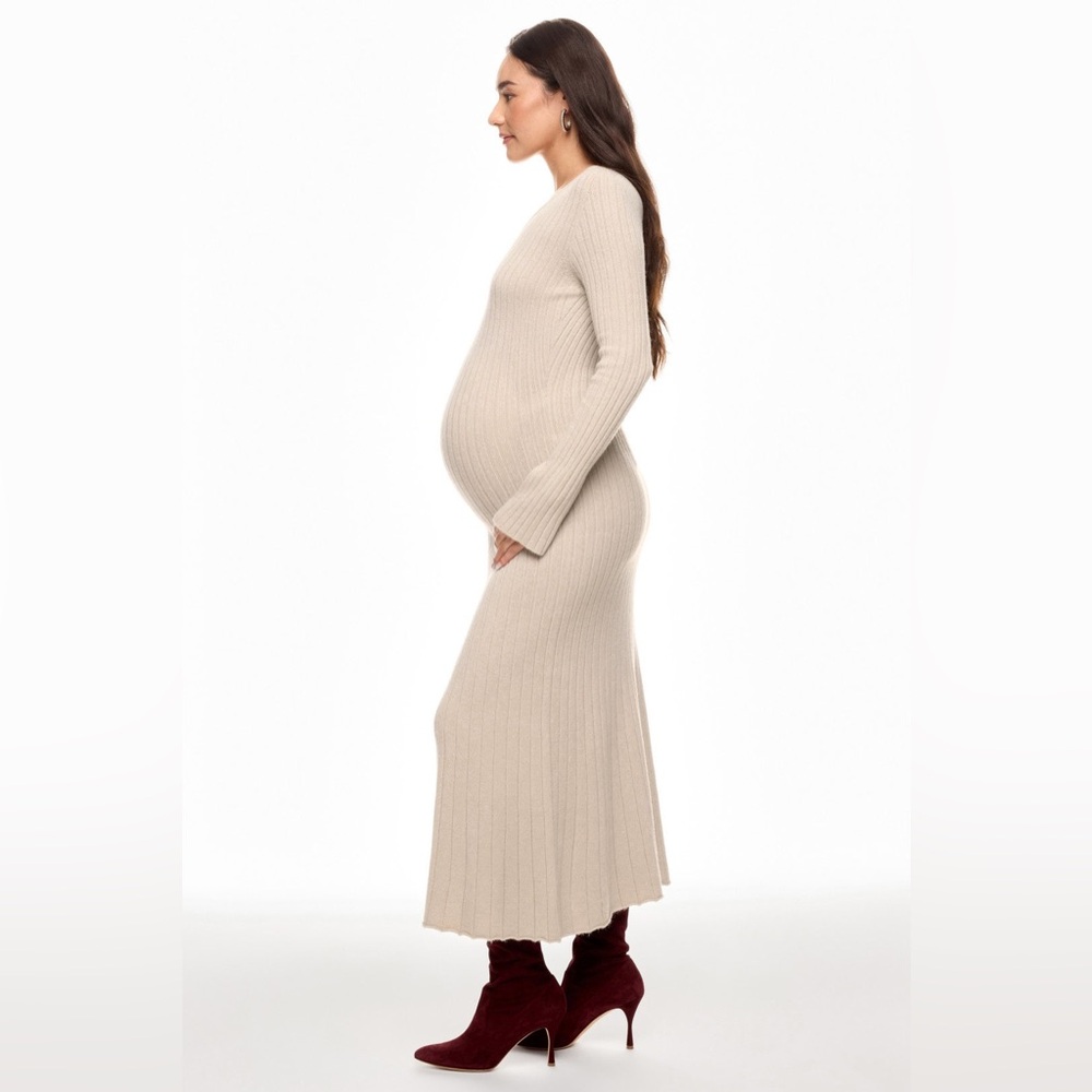 Pietro Brunelli Cream Long Sleeve Maternity Dress - Picture 2 of 6